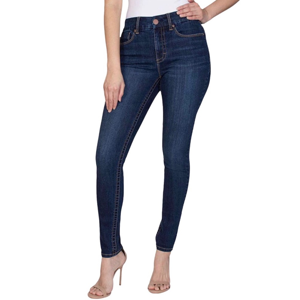Seven7 Dark Wash Tummyless High Rise Skinny Jeans